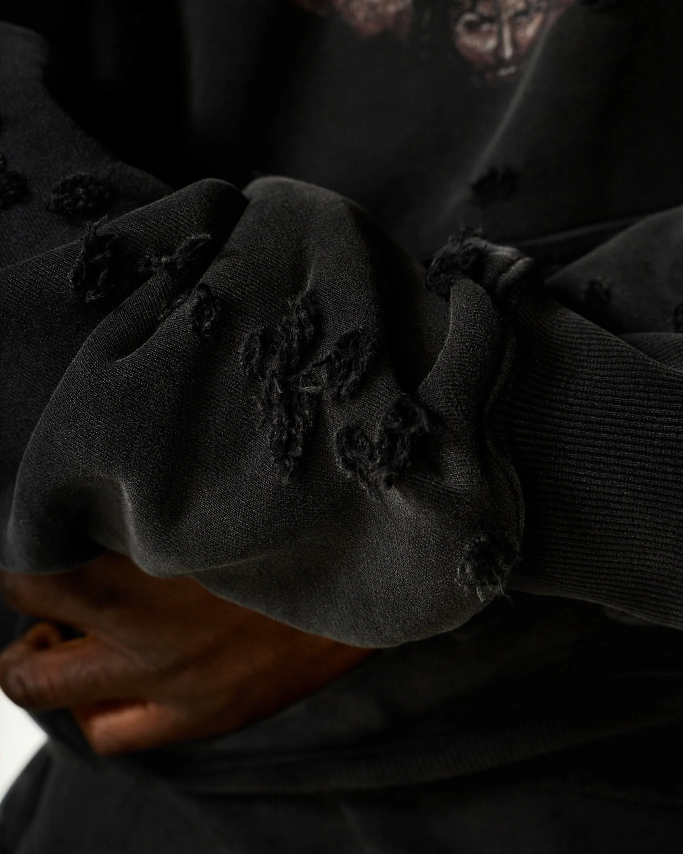 "BODY PIERCING" DISTRESSED HOODIE - Image 4